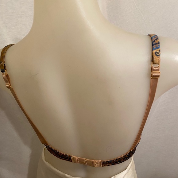 Victoria’s Secret Gold & Blue Print Bra Size 34C - Picture 2 of 3